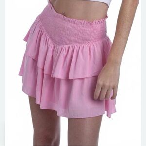 Katie J NYC Girls Pink Ruffled Skirt Size Large